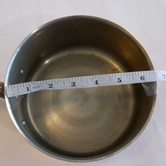 Three Piece Copper Clad, Brass and Stainless Frying Pan and Saucepan with Lid - Picture 8 of 10